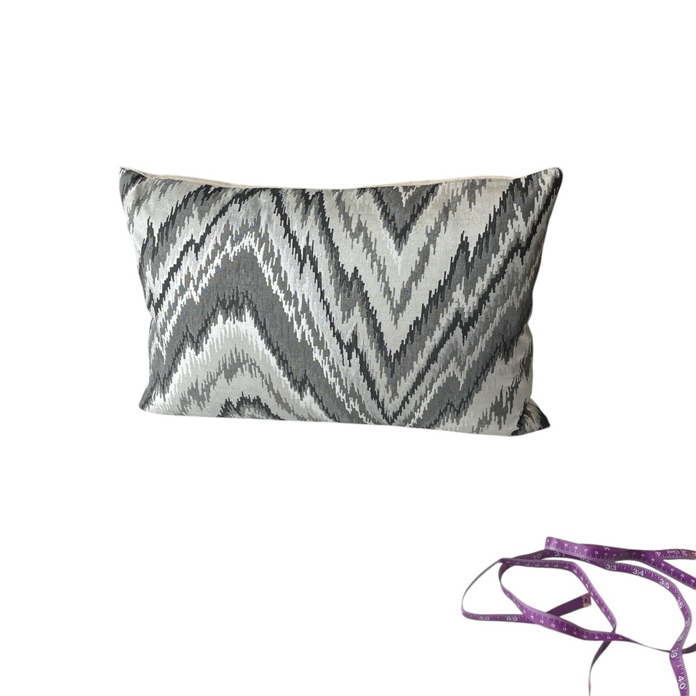 M.STUDIO Black and Gray Chevron Pillow